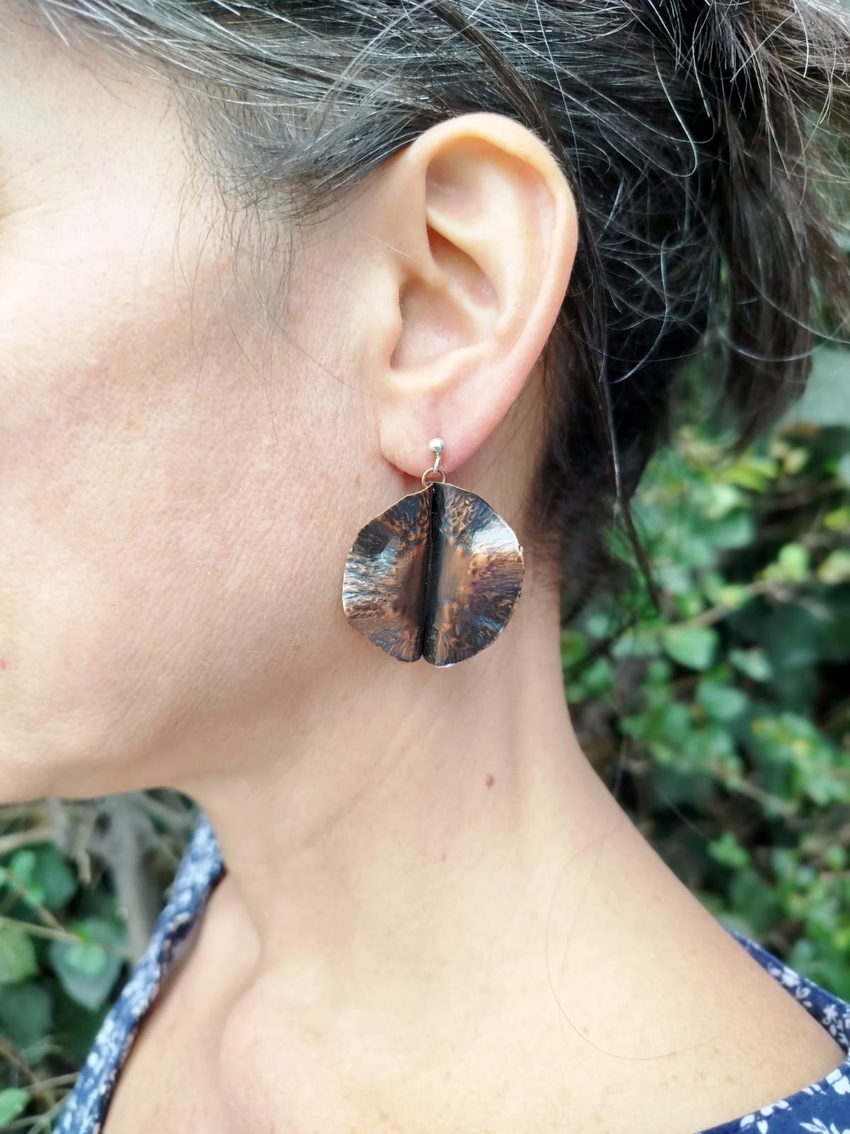 Aros de cobre y plata 950 - Imagen 2