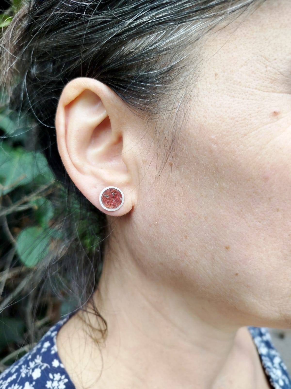 Aros de plata 950 y piedras naturales - Imagen 2