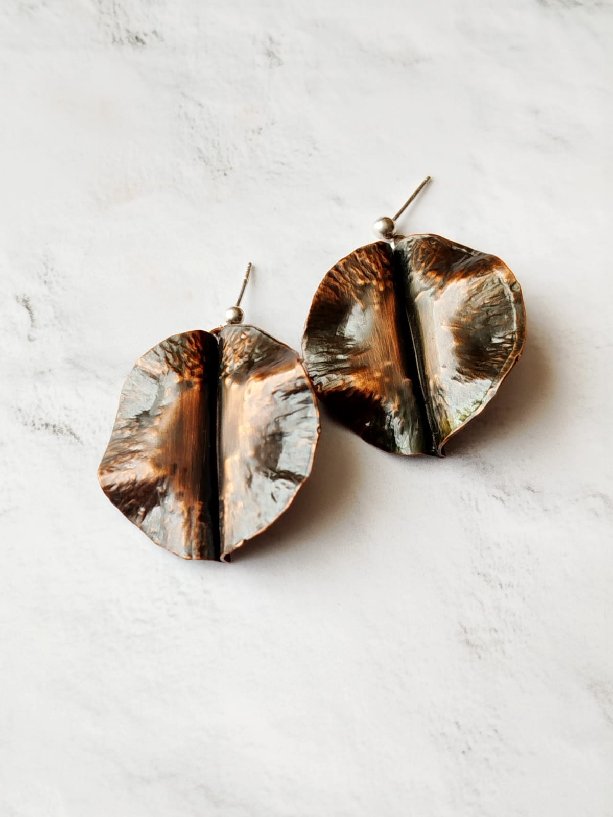 Aros de cobre y plata 950