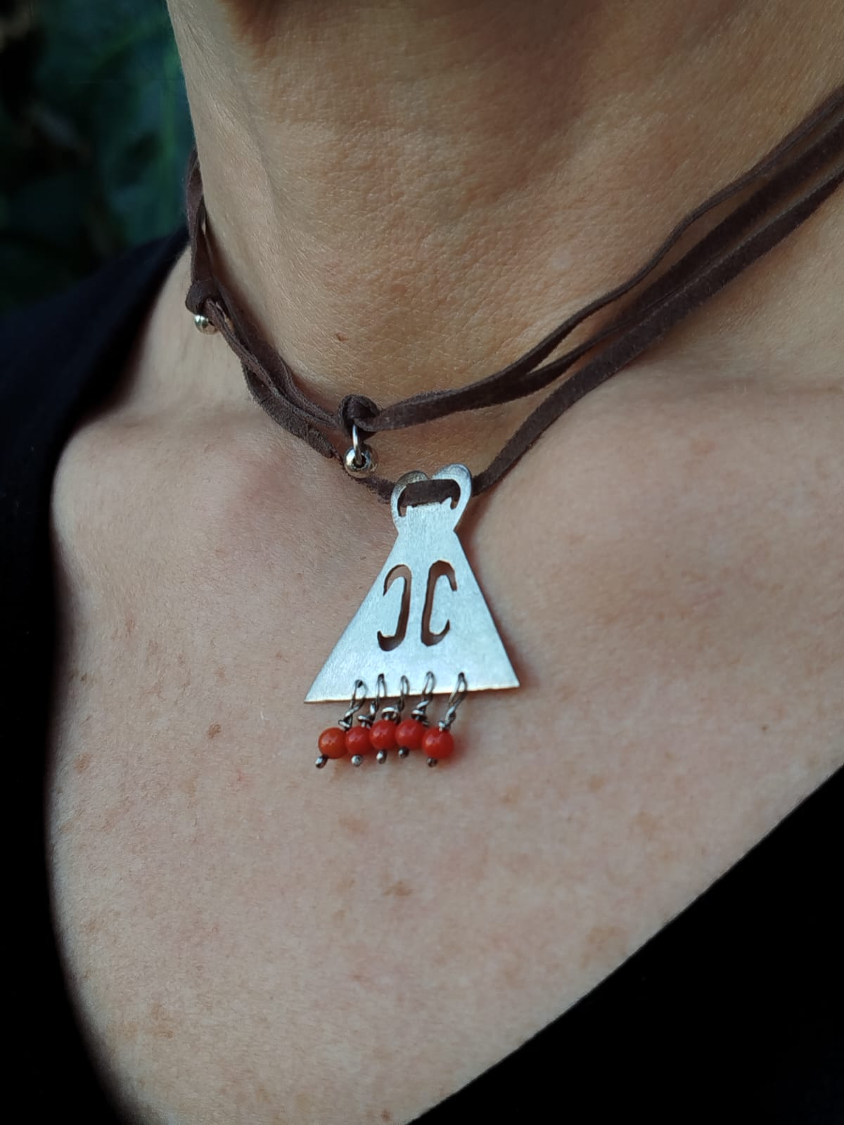 Colgante de plata 950 y piedra naturales - Imagen 2