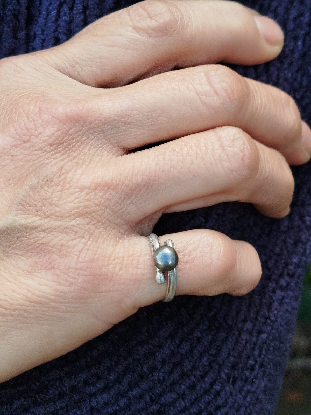 Anillo midi de plata 950. Nro 6,5 - Imagen 2