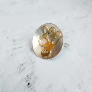 Anillos de plata 950 y bronce