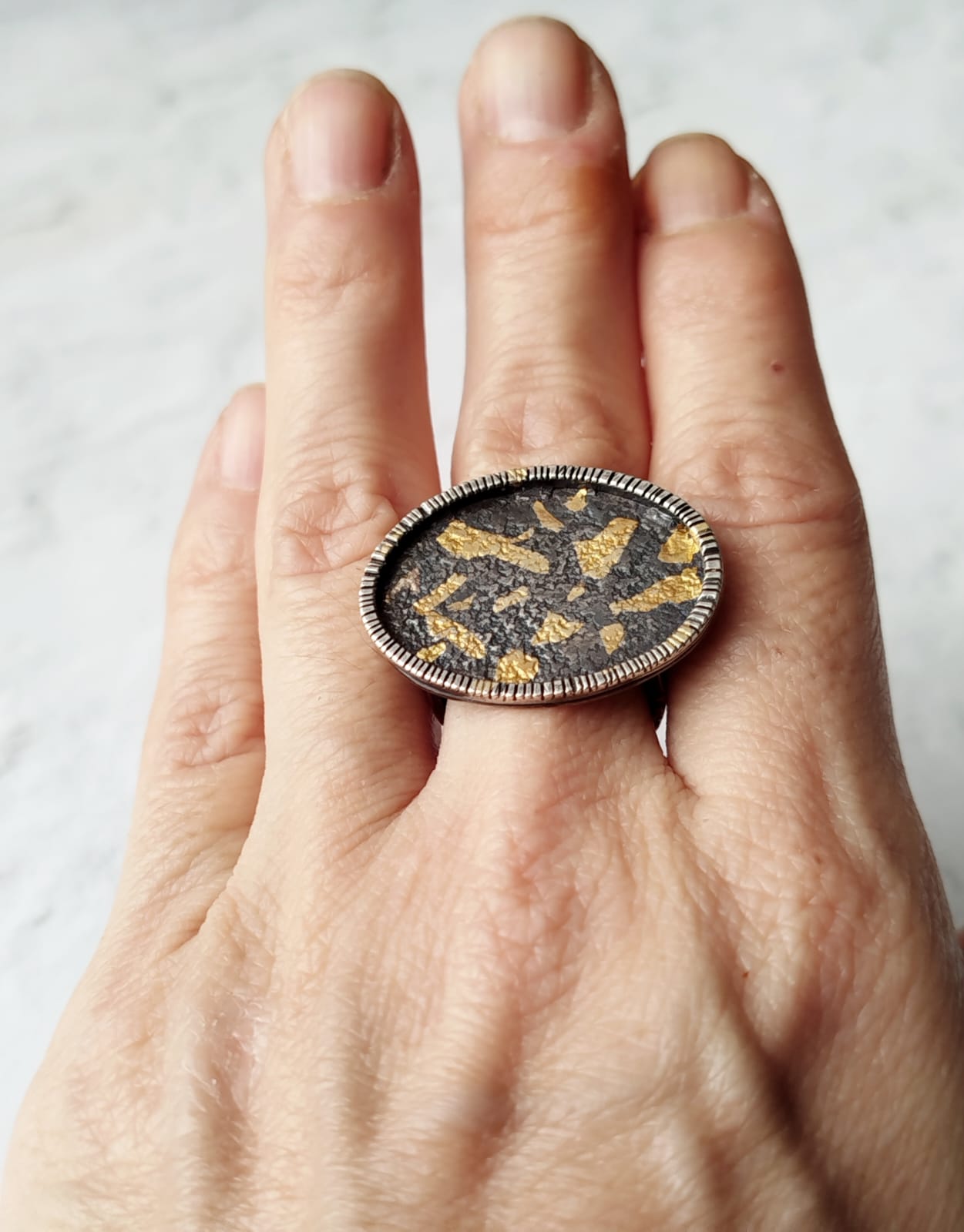 Anillo de plata y oro - Imagen 2