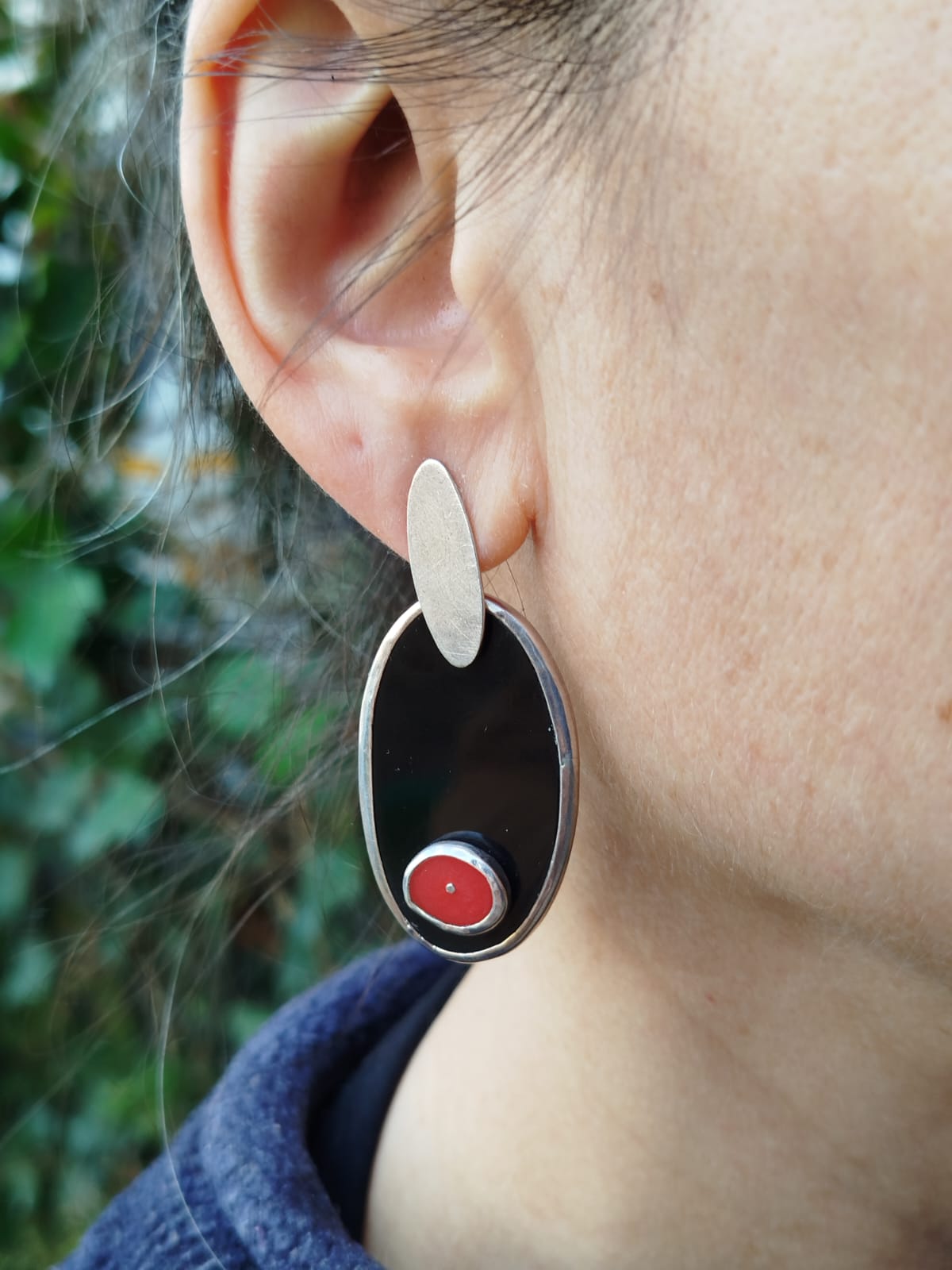 Aros de plata y acrílico - Imagen 2